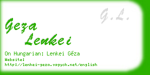 geza lenkei business card