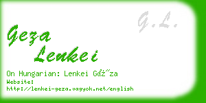 geza lenkei business card